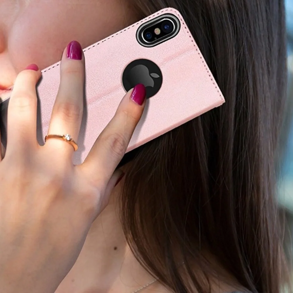 iPhone X Rose GOLD WALLET CASE JA4